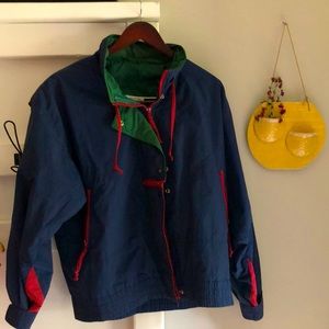 Vintage Cabin Creek Navy Windbreaker Lined Double Zippers Medium Unisex